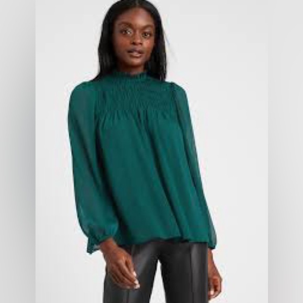 Banana Republic Flowy Smocked Blouse